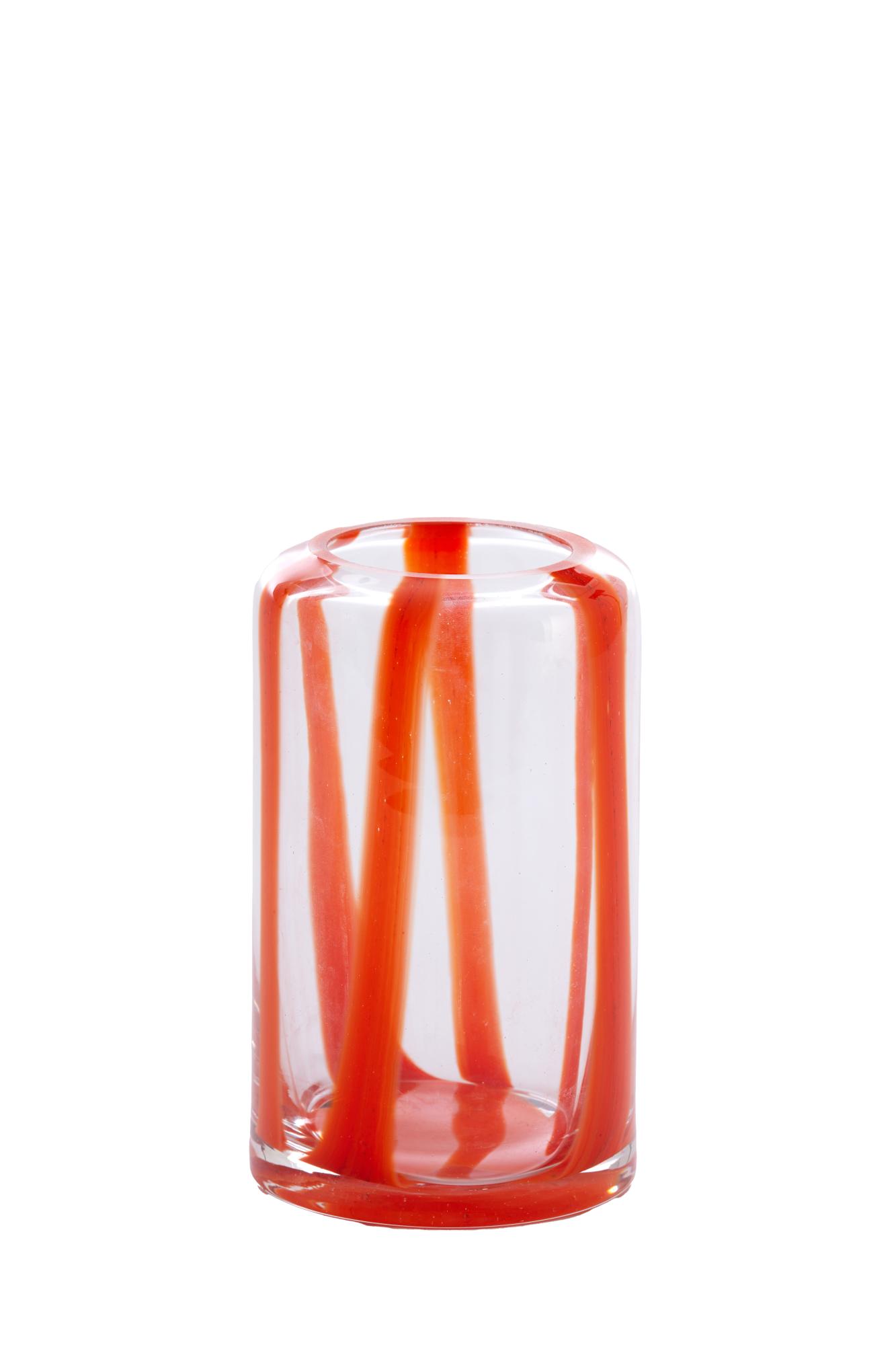 Mulot Vaas Ø10x17 cm glas helder-koraal