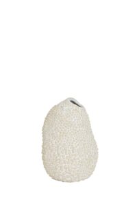 Kyana Vaas deco Ø10x15 cm keramiek crème+wit