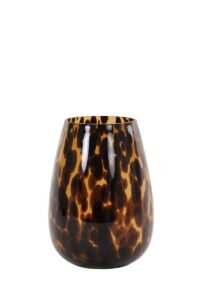 Izeda Vaas Ø19x26 cm glas bruin-zwart