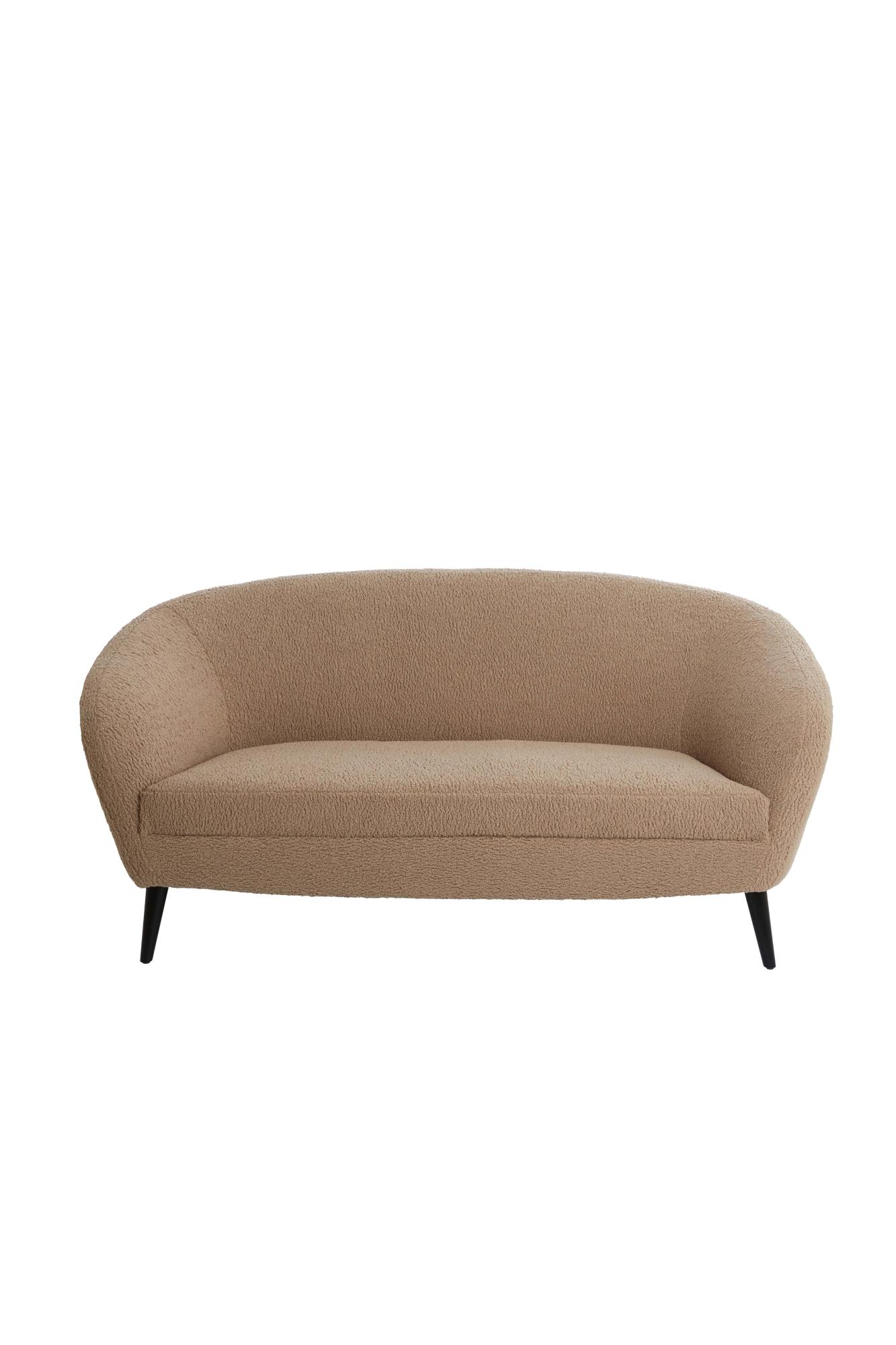 Almond Bank 160x72x79 cm teddy zand+hout zwart