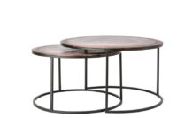 Talca Salontafel S/2 Ø65x39+Ø75x45 cm ant koper+zwart