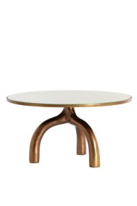 Mello Salontafel Ø76x40 cm glans bruin brons+glas taupe