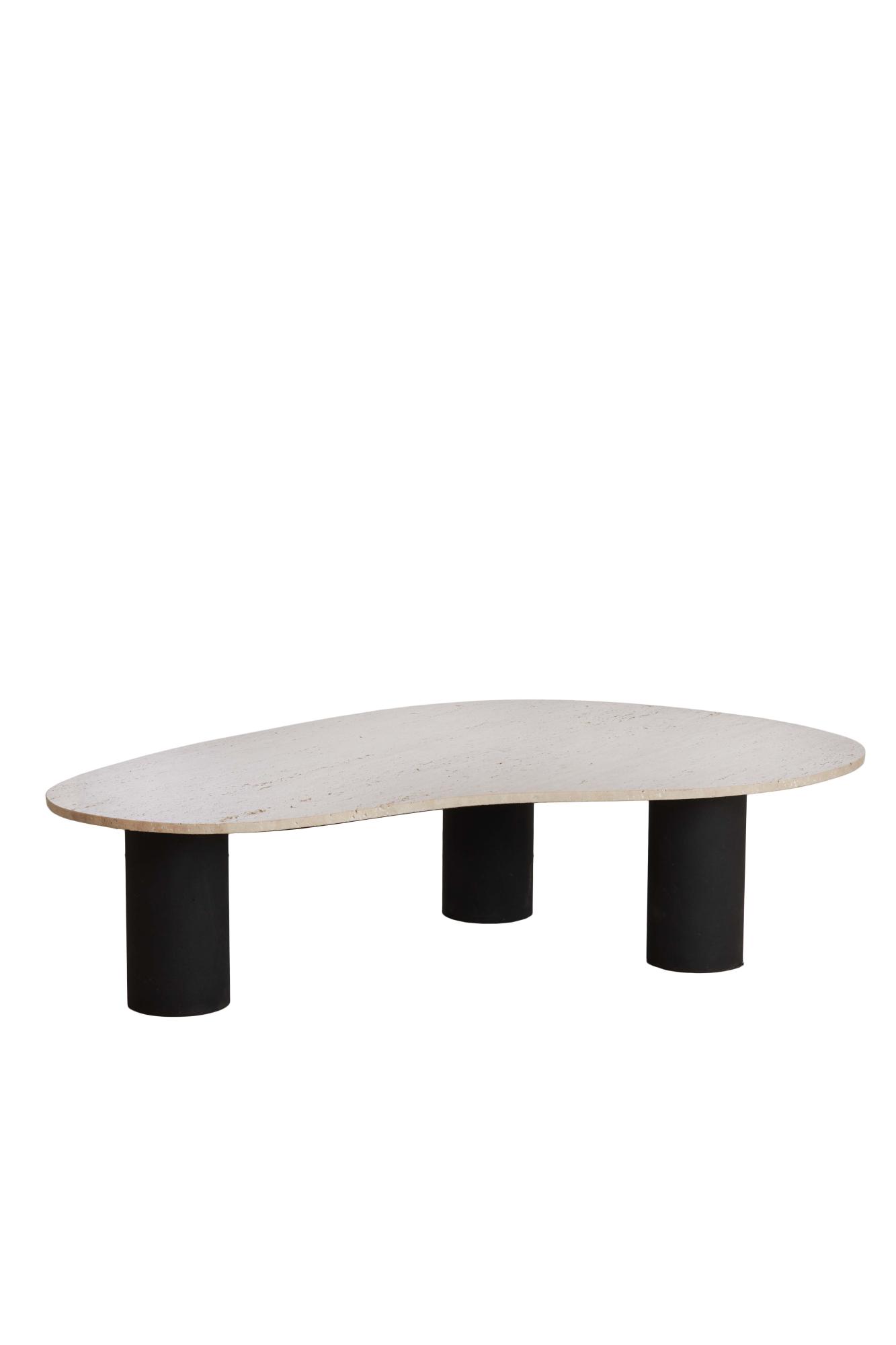 Lasica Salontafel 130x80x30 cm travertin zand+zwart