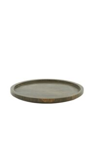 Astia Schaal Ø25x2 cm marmer donker bruin