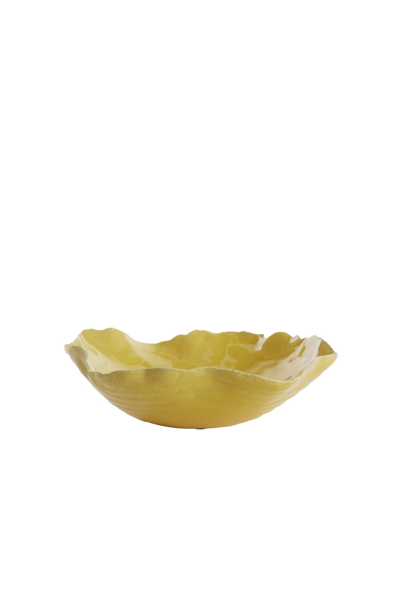 Banda Schaal 34x31x11 cm keramiek geel