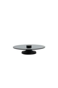 Danula Schaal op voet Ø25x6 cm smoke glas mat zwart