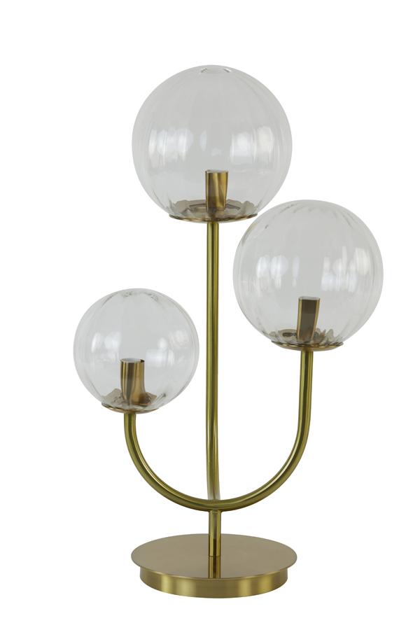 Magdala Tafellamp 3L E14 38x20x60 cm glas helder+goud