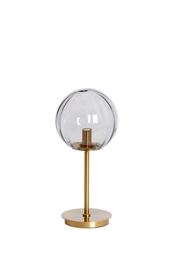 Magdala Tafellamp E14 Ø20x43 cm glas licht grijs+goud