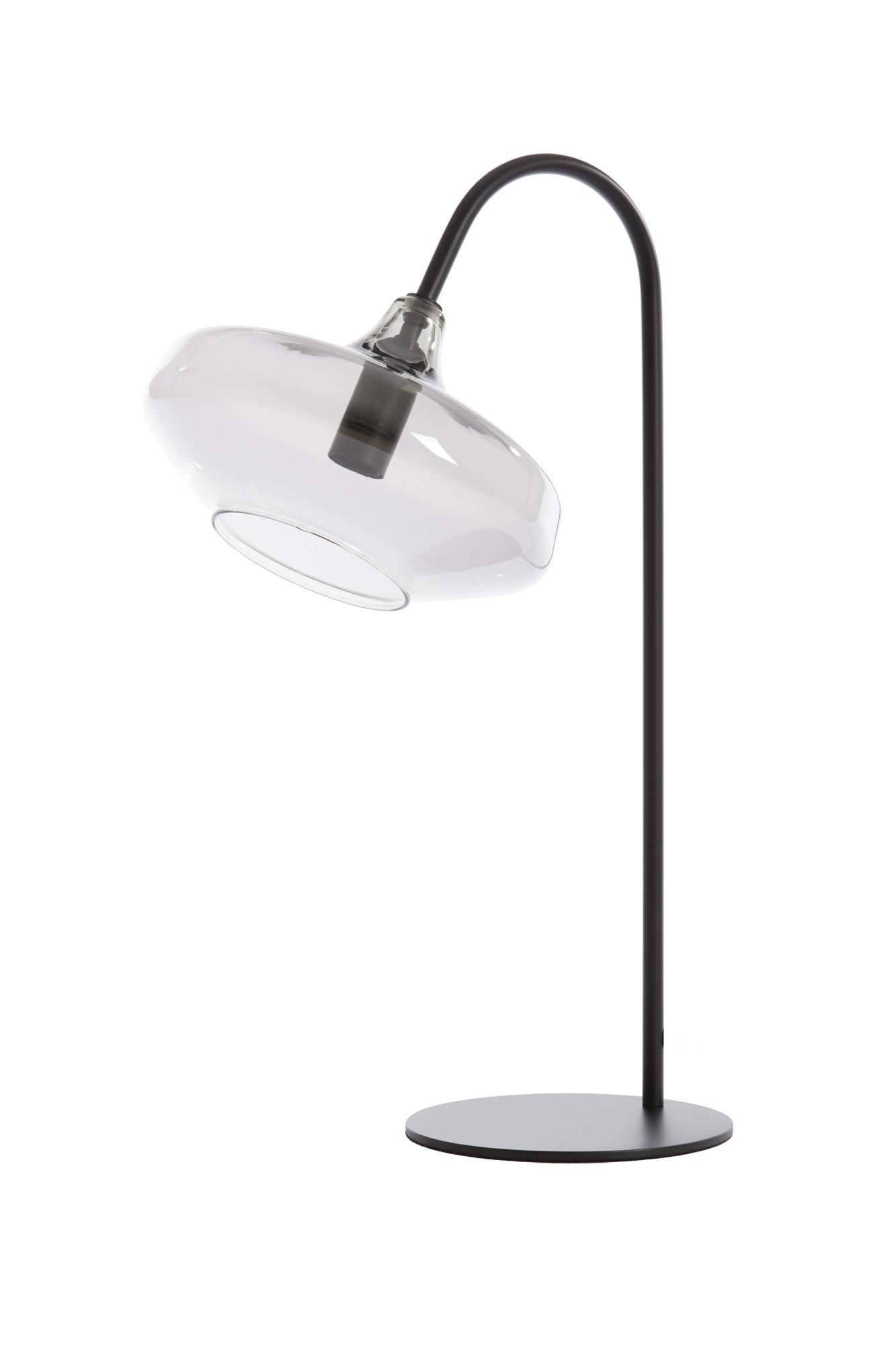 Solnar Tafellamp E14 31x22x50 cm mat zwart+smoke glas