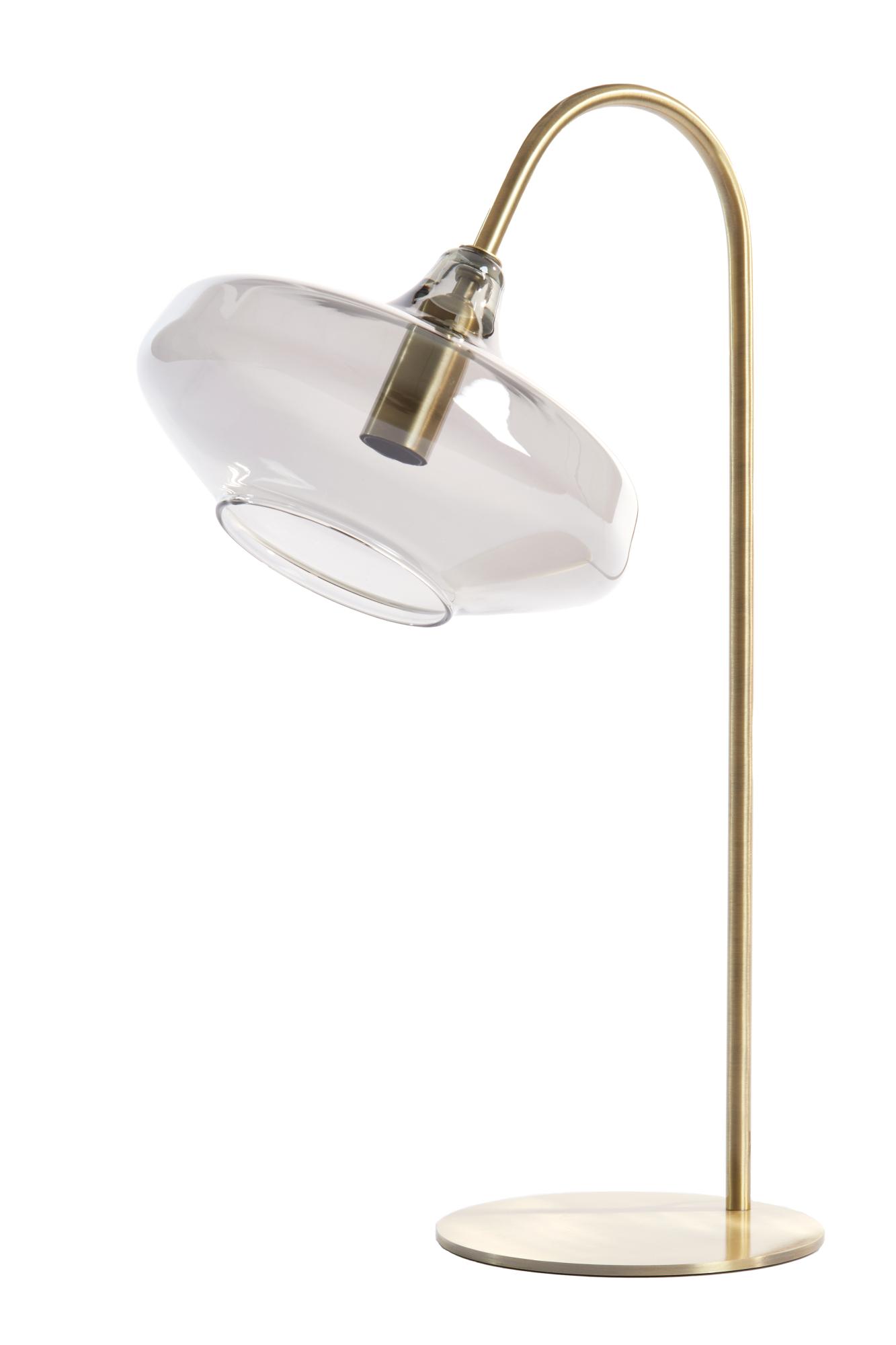 Solnar Tafellamp E14 31x22x50 cm antiek brons+smoke glas