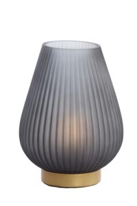 Tajera Tafellamp LED Ø21x28 cm glas mat grijs+goud