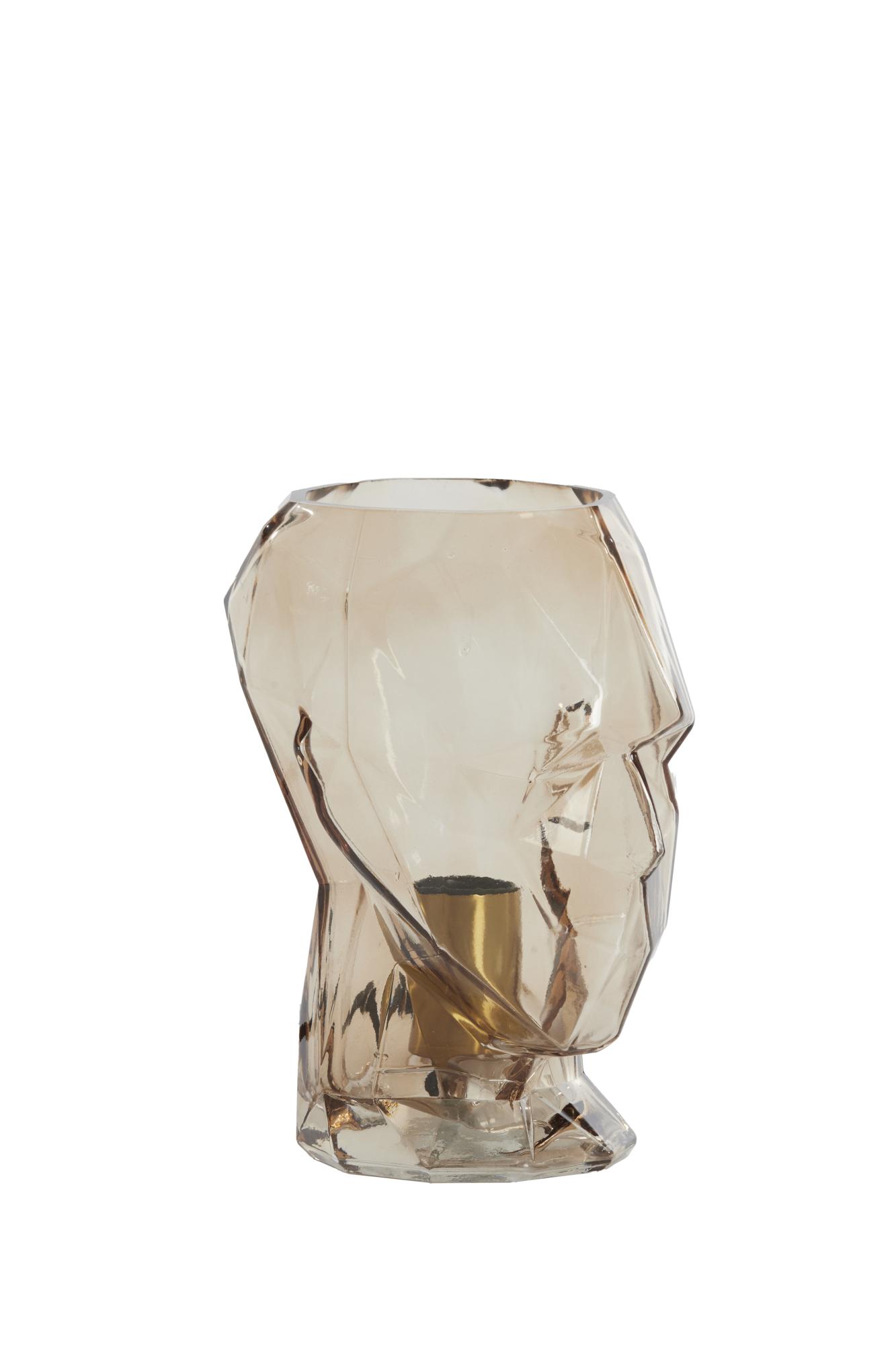 Head Tafellamp Ø19x25 cm glas bruin