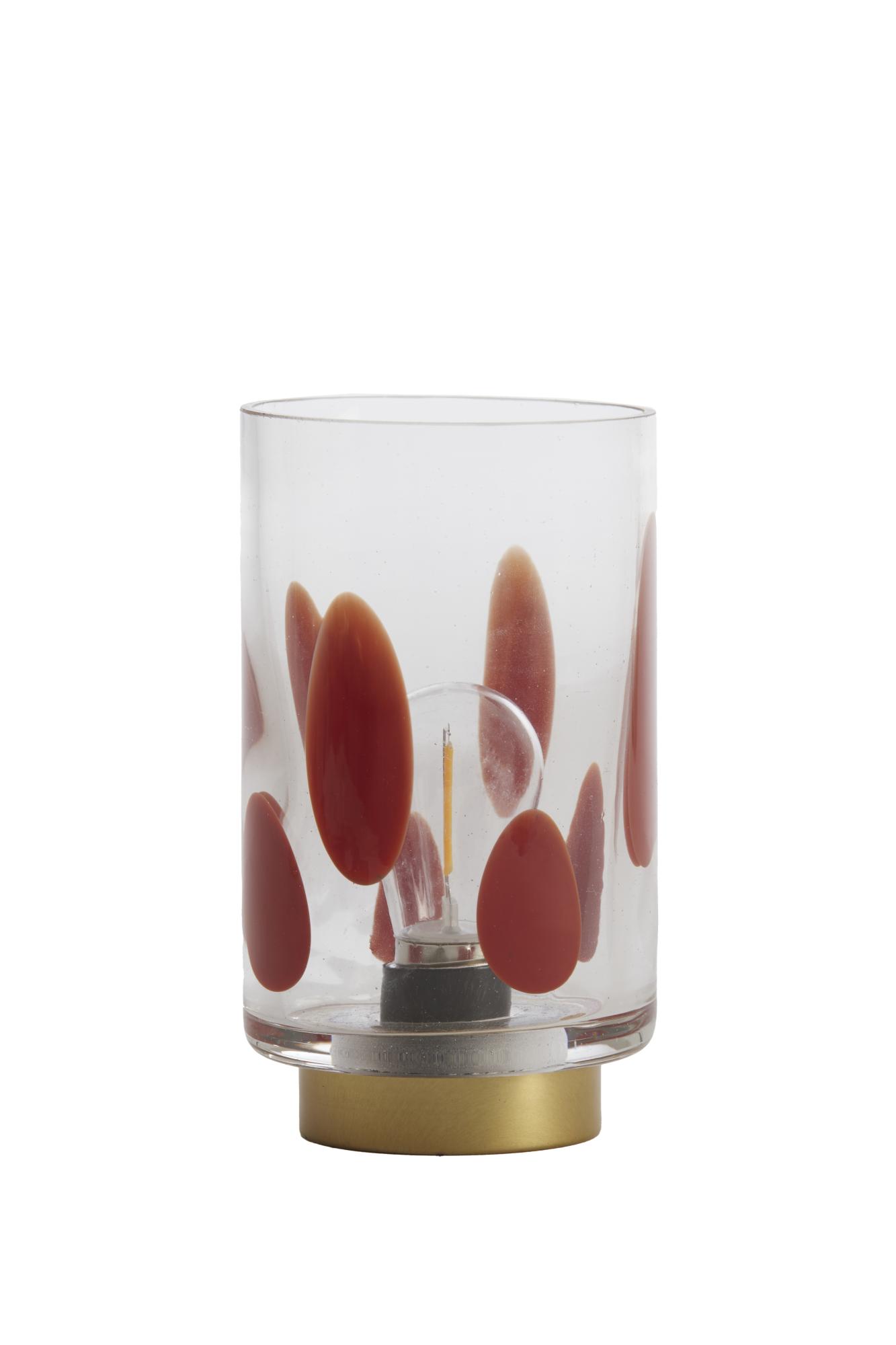 Nenon Tafellamp LED Ø10x17 cm glas helder-koraal
