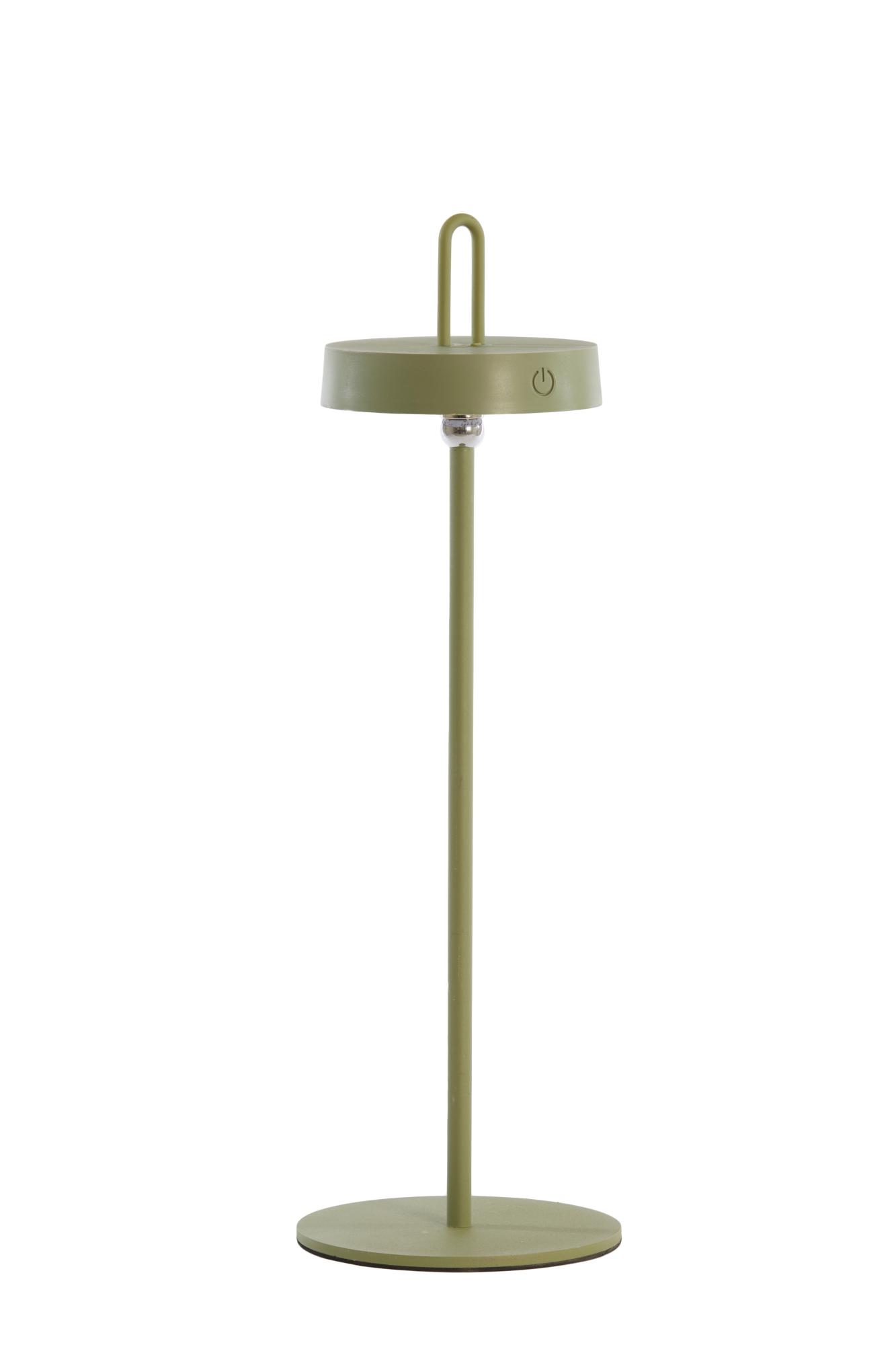 Ampeha Tafellamp LED Ø13x47 cm olijf groen