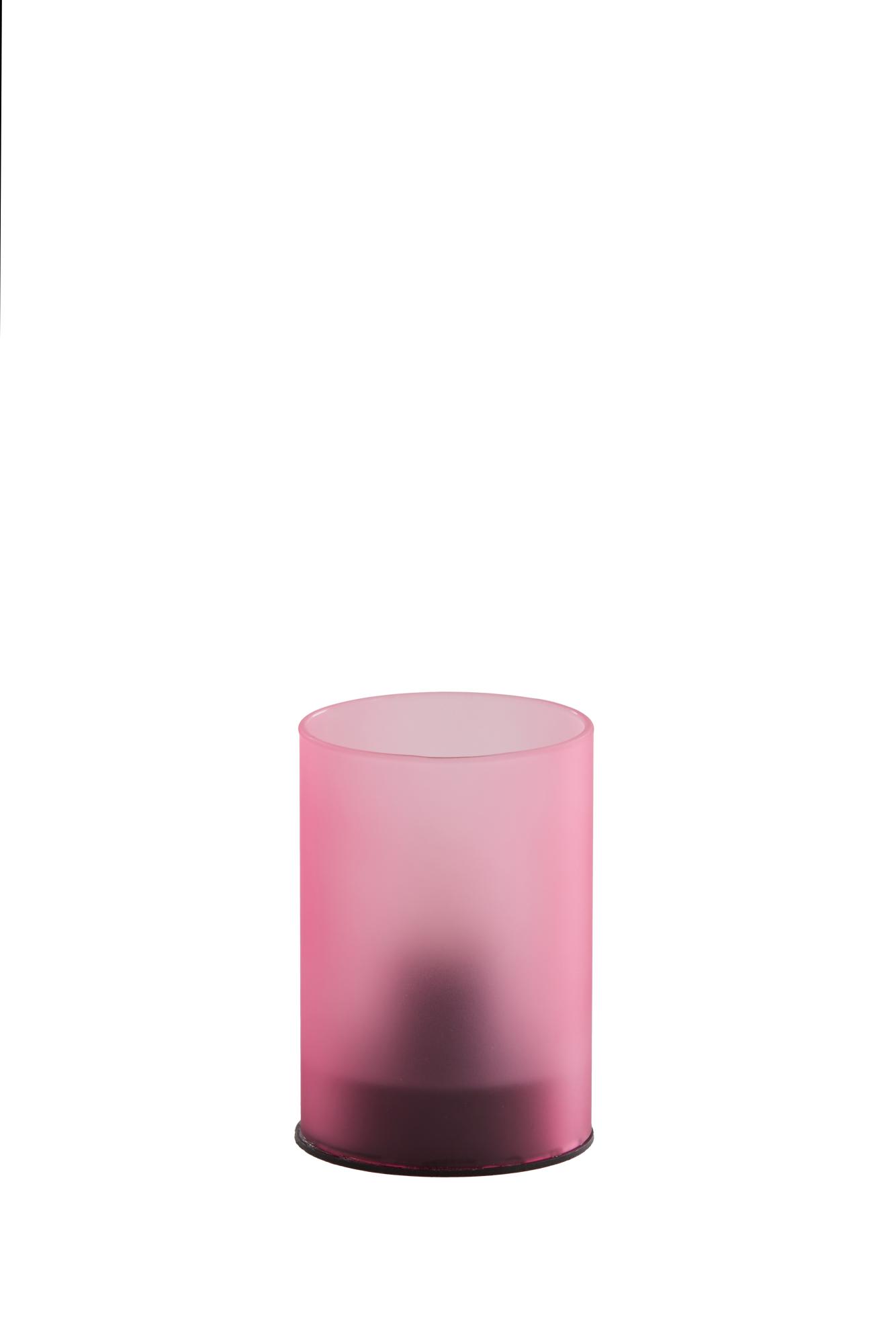Vazolla Tafellamp LED Ø7x10 cm glas mat licht roze
