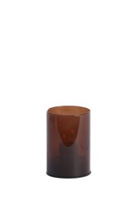Vazolla Tafellamp LED Ø7x10 cm glas melk donker bruin
