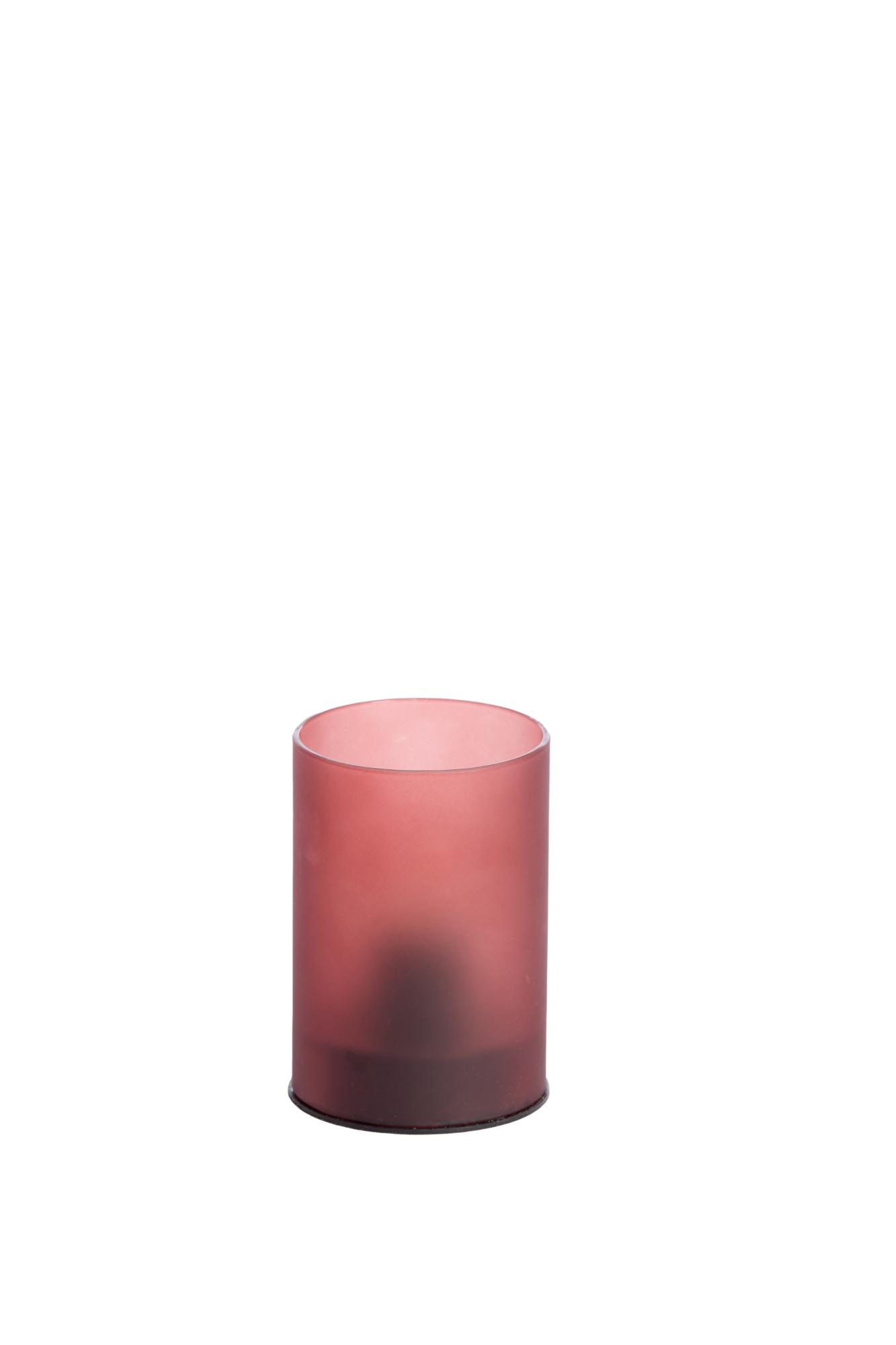Vazolla Tafellamp LED Ø7x10 cm glas mat bordeaux