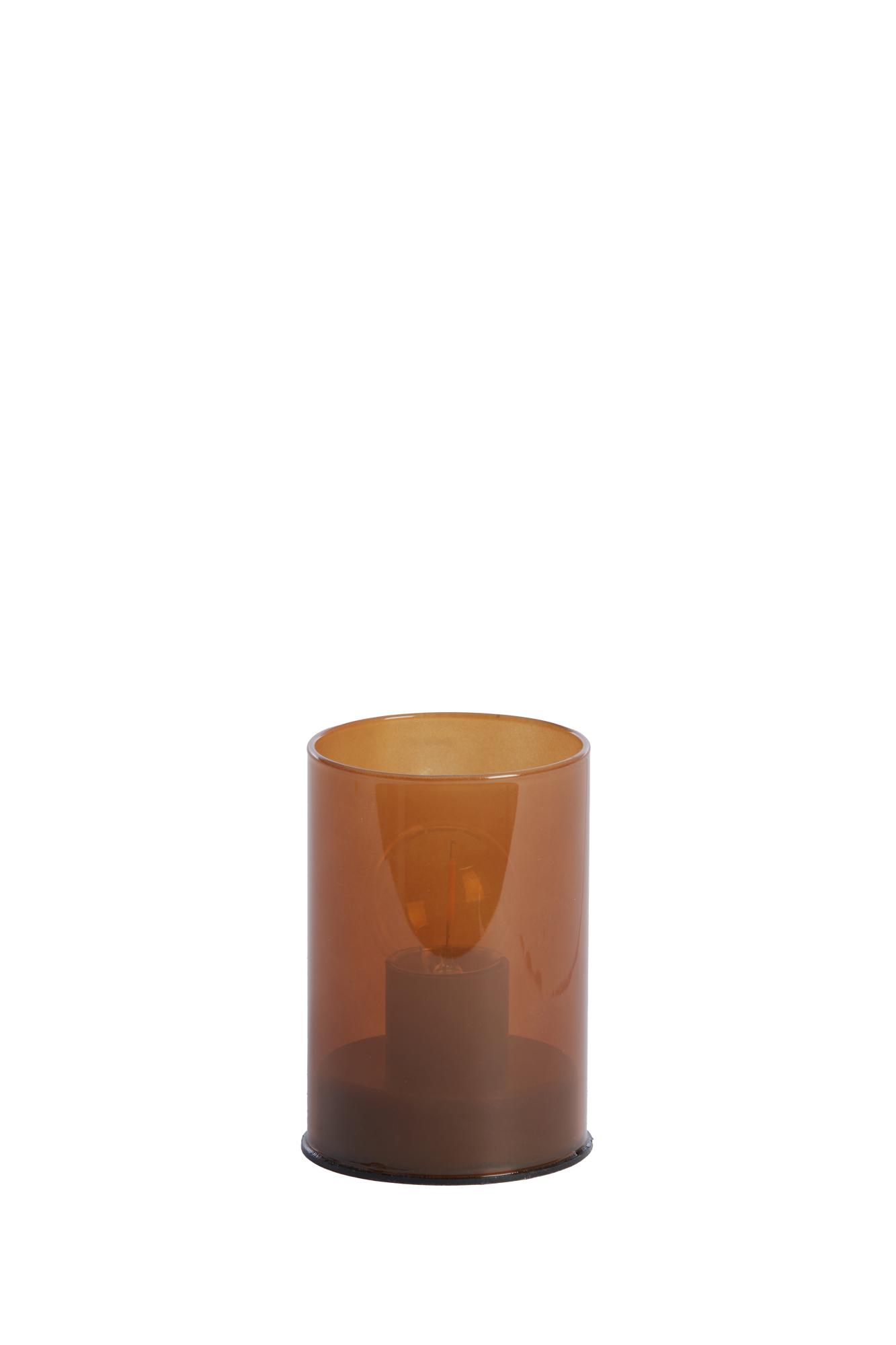 Vazolla Tafellamp LED Ø7x10 cm glas melk karamel