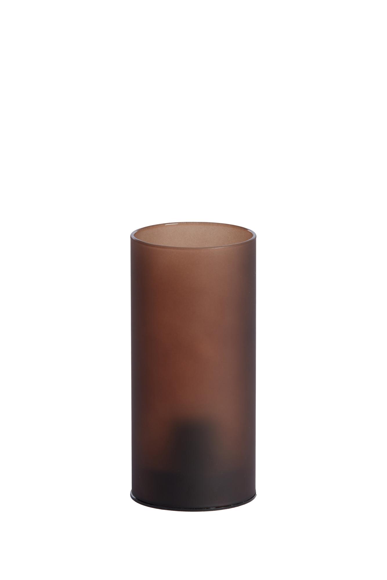 Vazolla Tafellamp LED Ø7x15 cm glas mat donker bruin