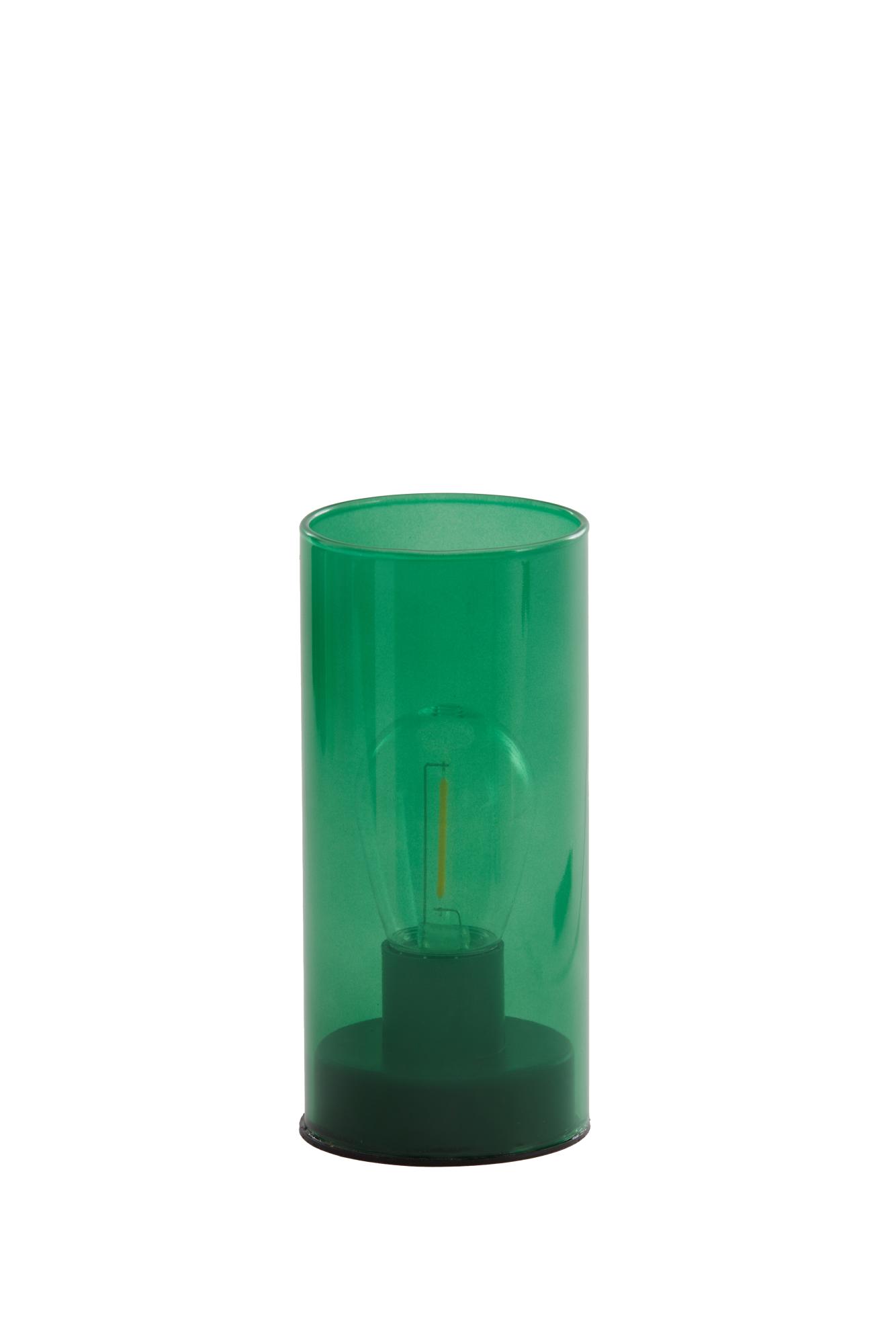 Vazolla Tafellamp LED Ø7x15 cm glas melk donker groen