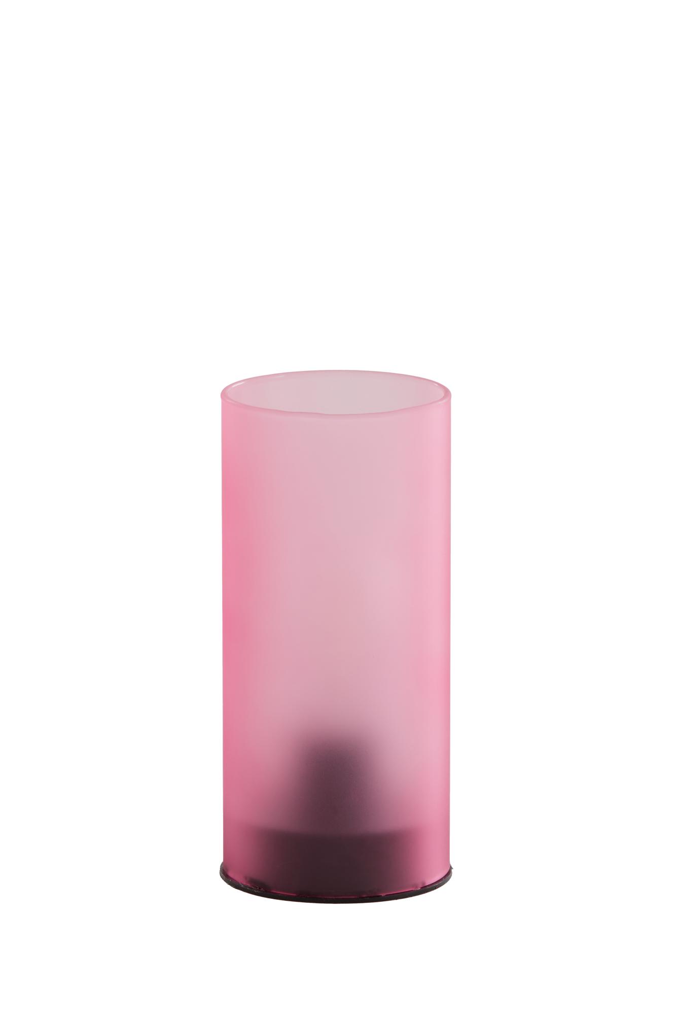 Vazolla Tafellamp LED Ø7x15 cm glas mat licht roze