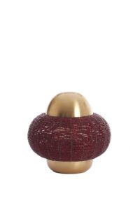 Cetara Tafellamp Ø25x26 cm kralen rood+brons