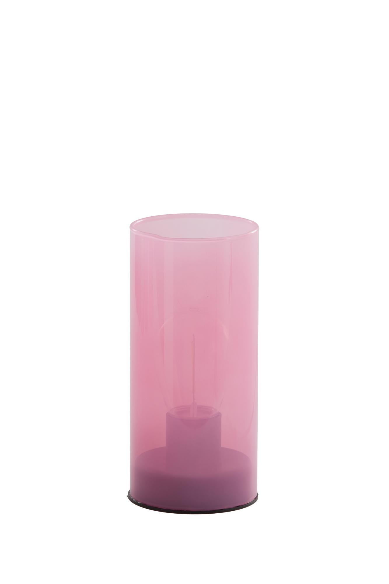 Vazolla Tafellamp LED Ø7x15 cm glas melk licht roze