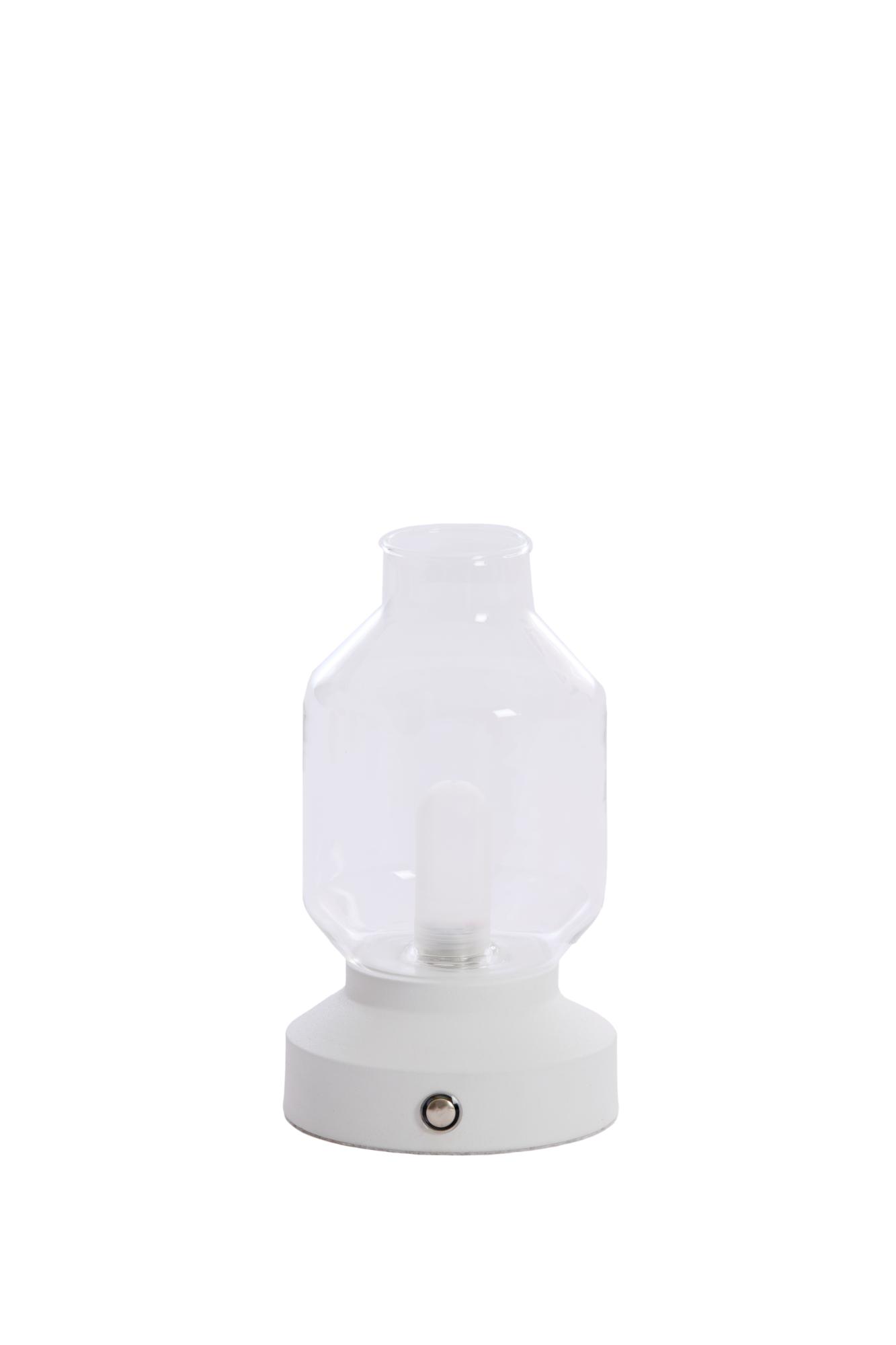 Merey Tafellamp LED Ø11x19 cm glas helder+crème