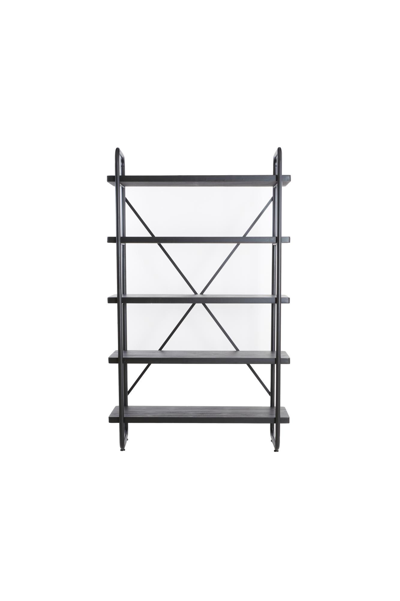 Callao Stellingkast 5 laags 122x47x200 cm hout mat zwart