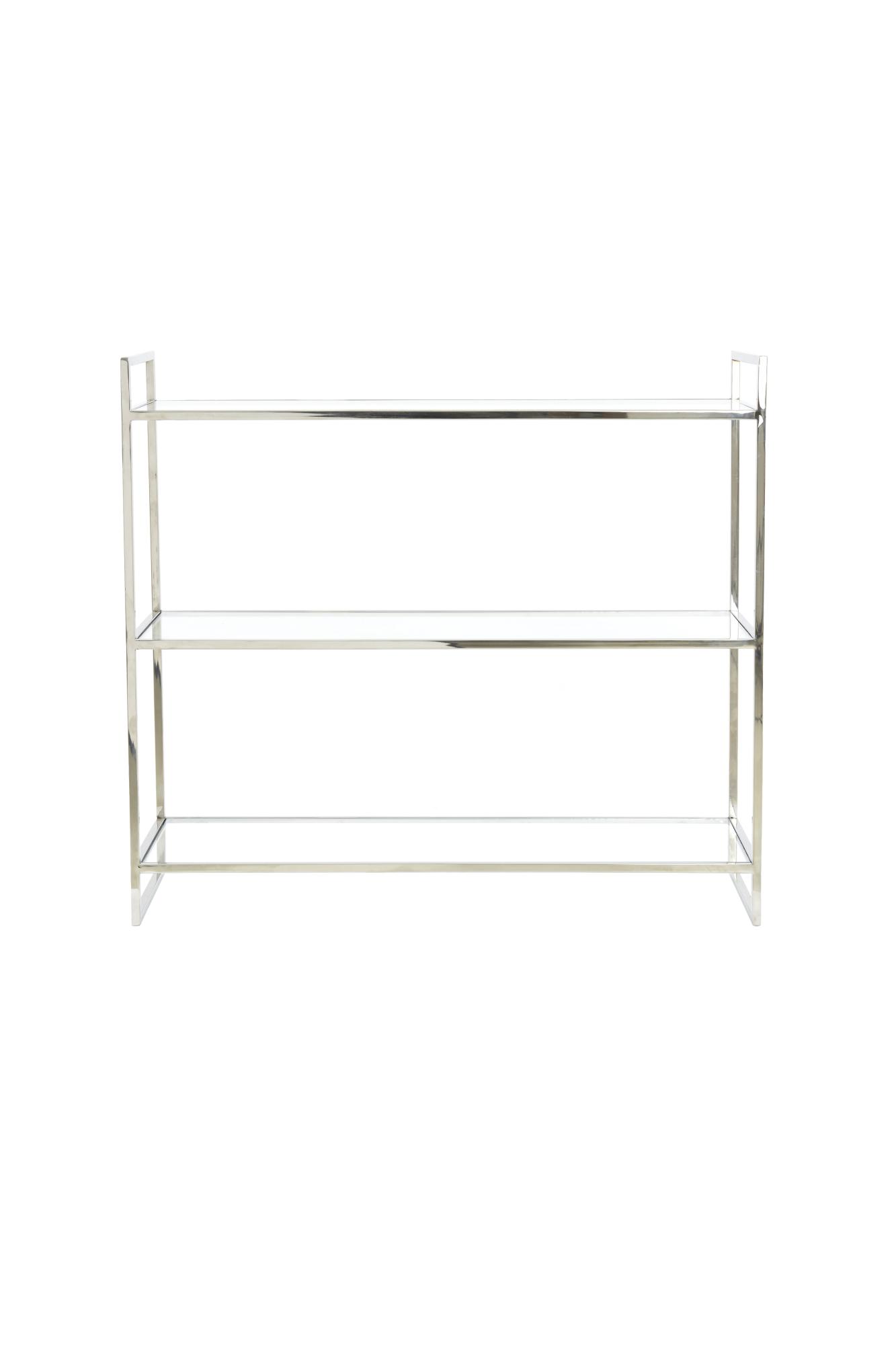 Mariki Kast open 3L 100x40x90 cm glas helder+nikkel