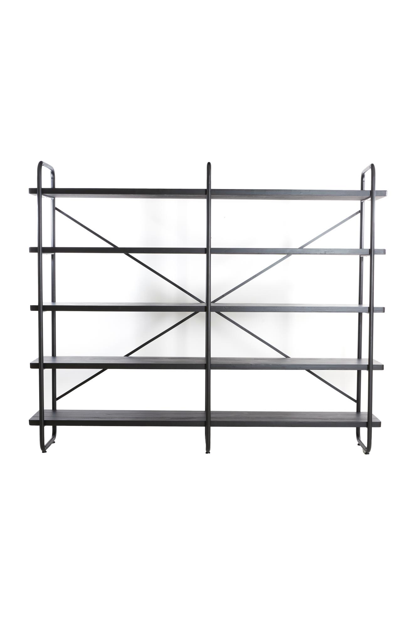 Callao Stellingkast 5 laags 244x47x200 cm hout mat zwart