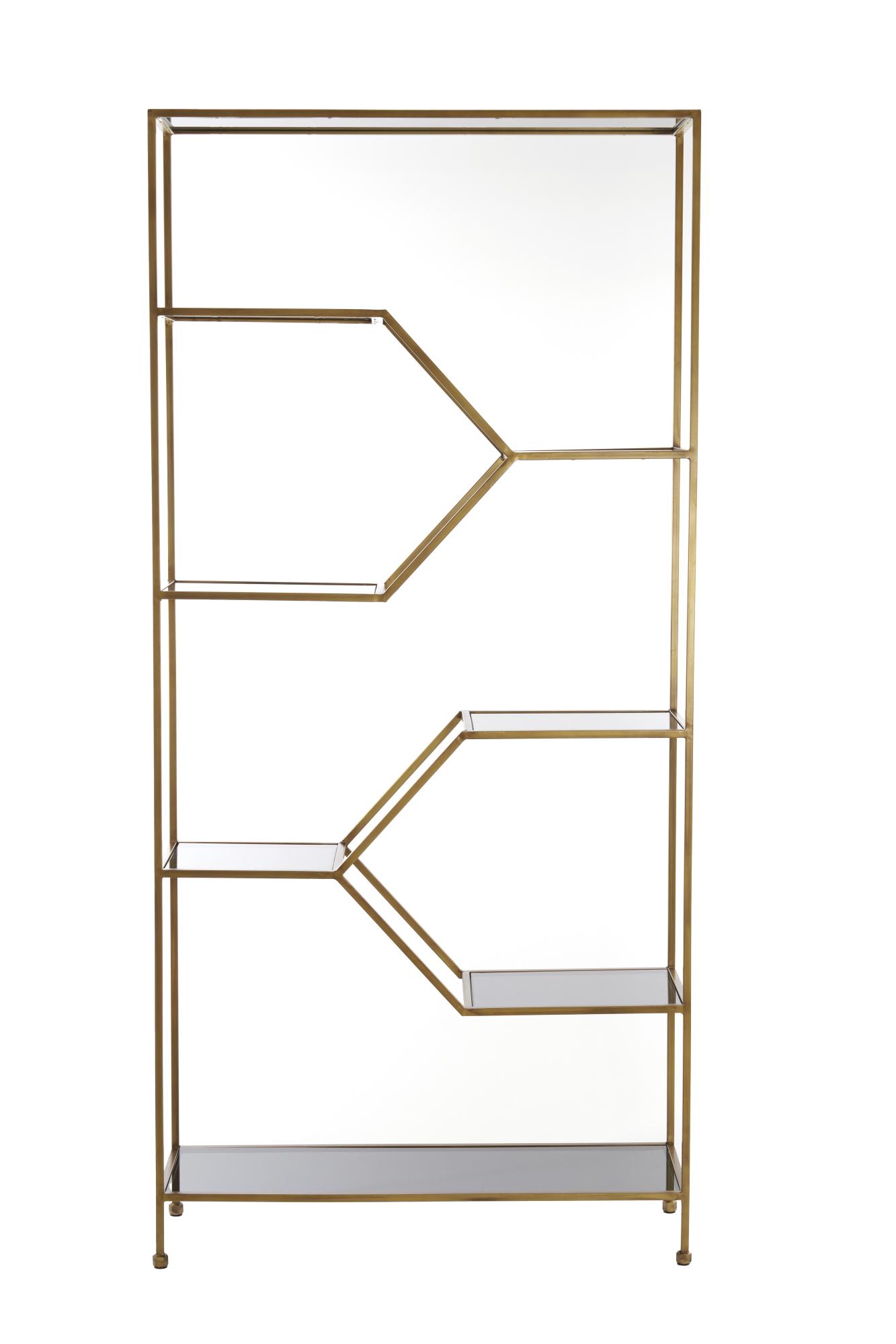 Aino Kast open 100x34x214 cm glas smoke+antiek brons