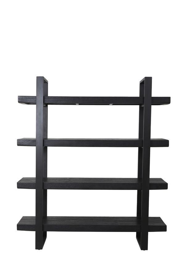 Muden Kast 4L 160x40x184 cm mango hout mat zwart+zwart