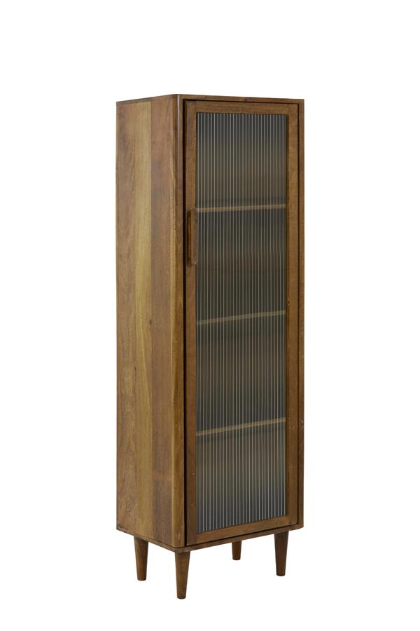 Mocu Kast 58x40x180 cm glas+hout olie bruin