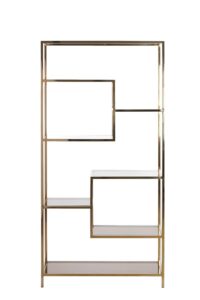 Lusako Kast open 100x36x200 cm glas bruin-licht goud