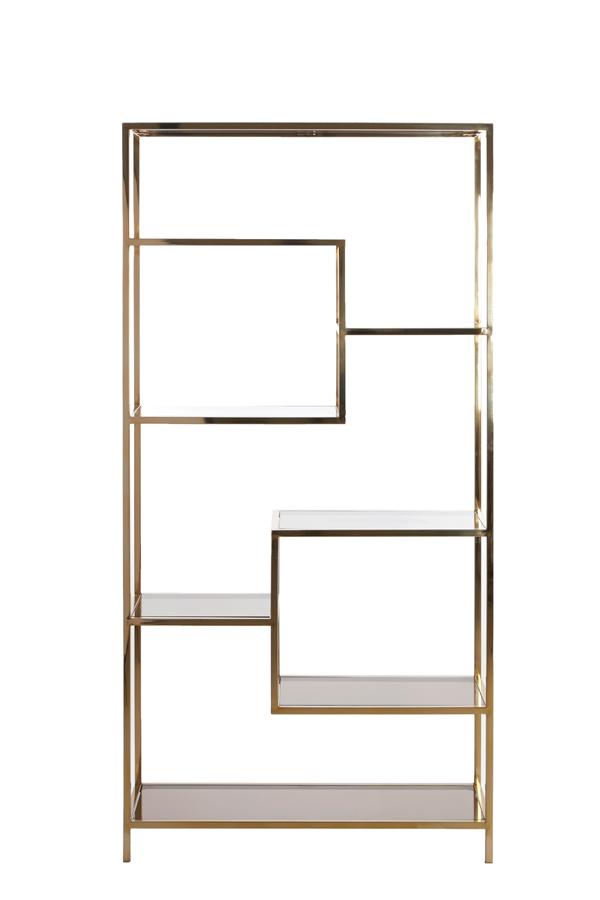 Lusako Kast open 100x36x200 cm glas bruin-licht goud