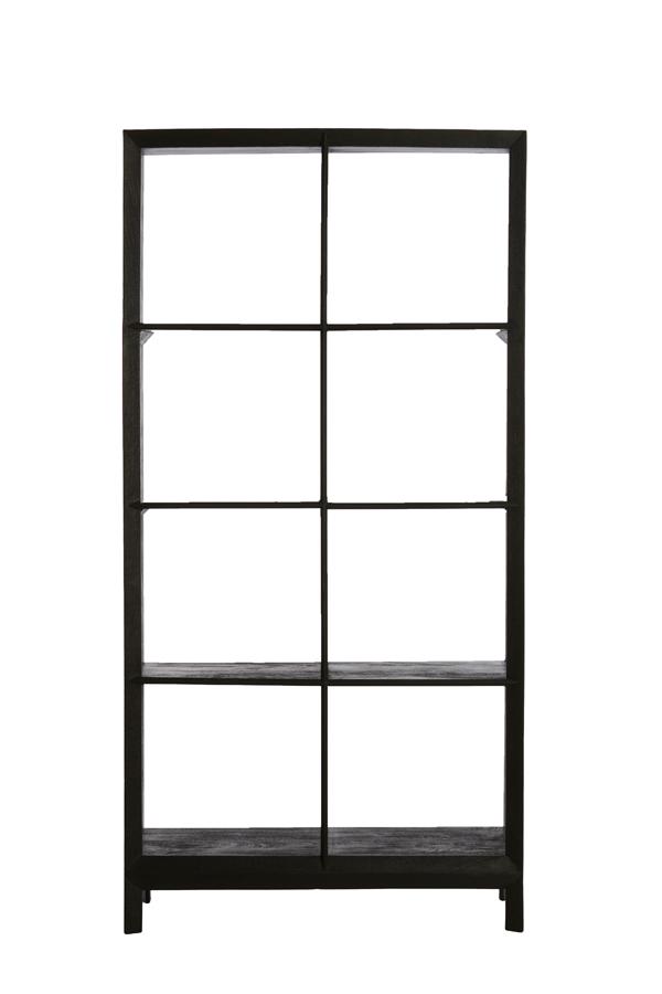 Sondrio Kast open 95x35x190 cm hout mat zwart