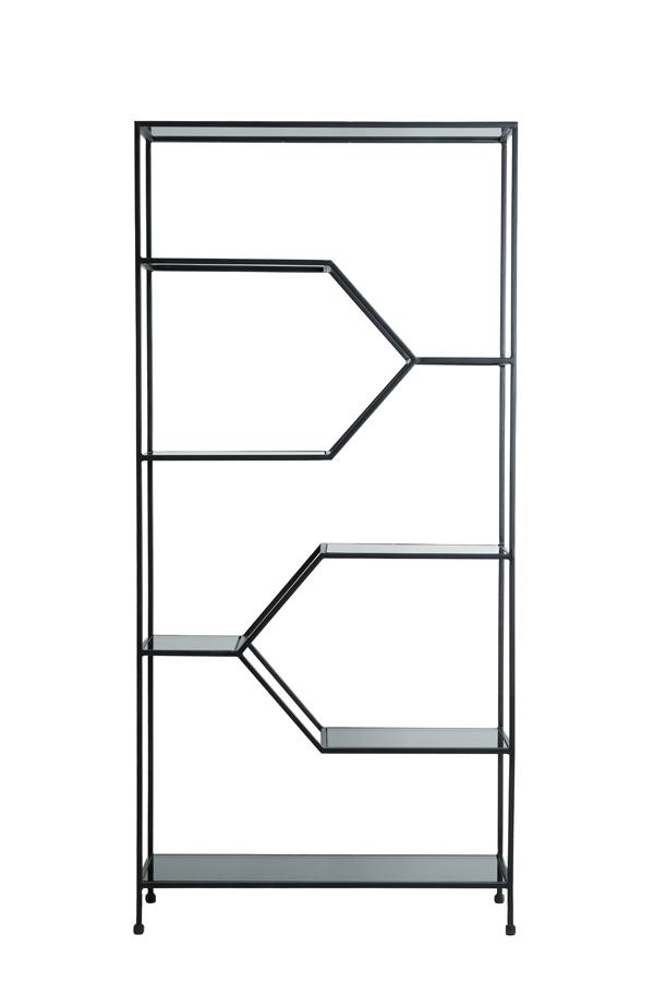 Aino Kast open 100x34x214 cm smoke glas+mat zwart