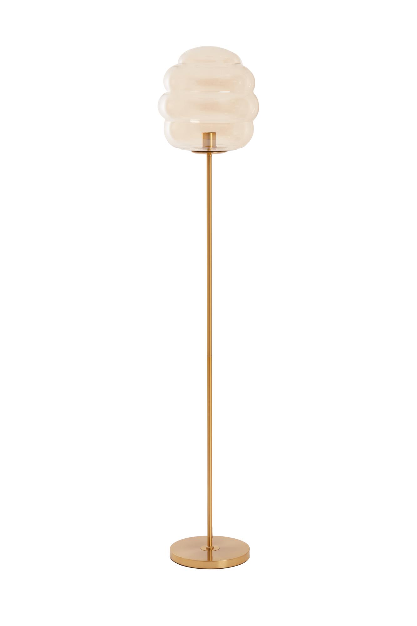 Misty Vloerlamp Ø30x160 cm glas amber+goud