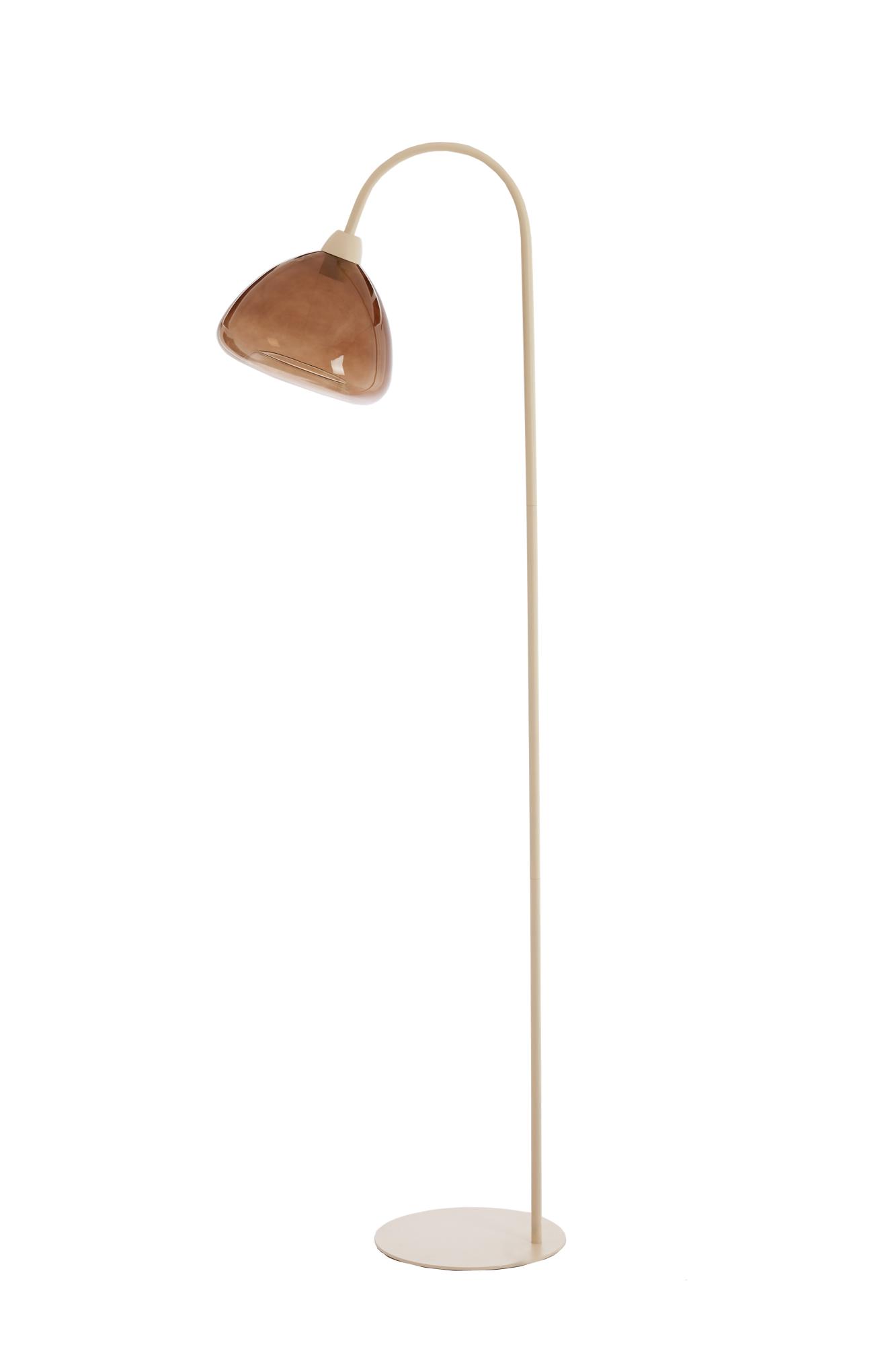 Bisho Vloerlamp 47x28x160 cm glas bruin+zand