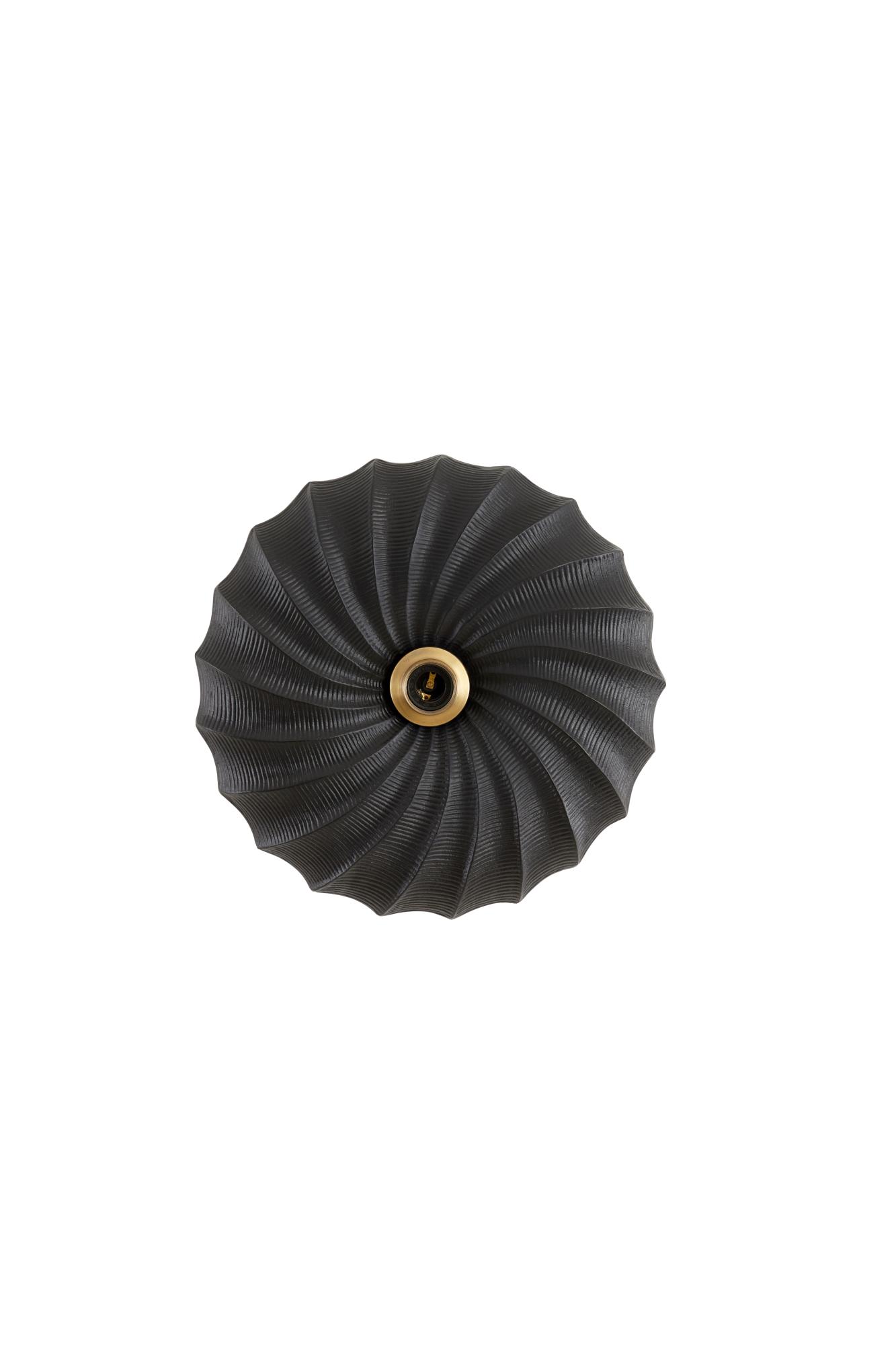 Bapato Wandlamp Ø39x9 cm mat zwart